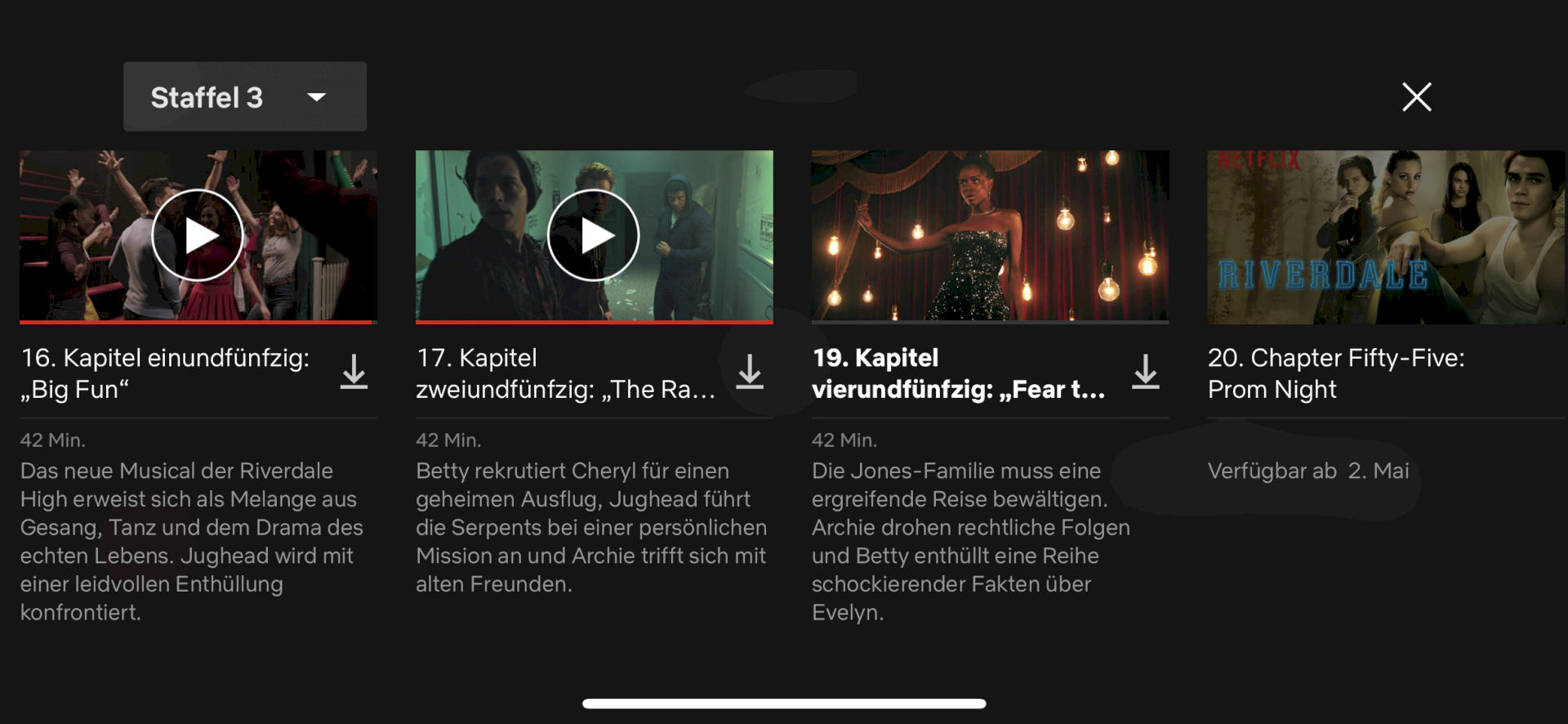 Why is Netflix, episode 18, by Riverdale, not showing up