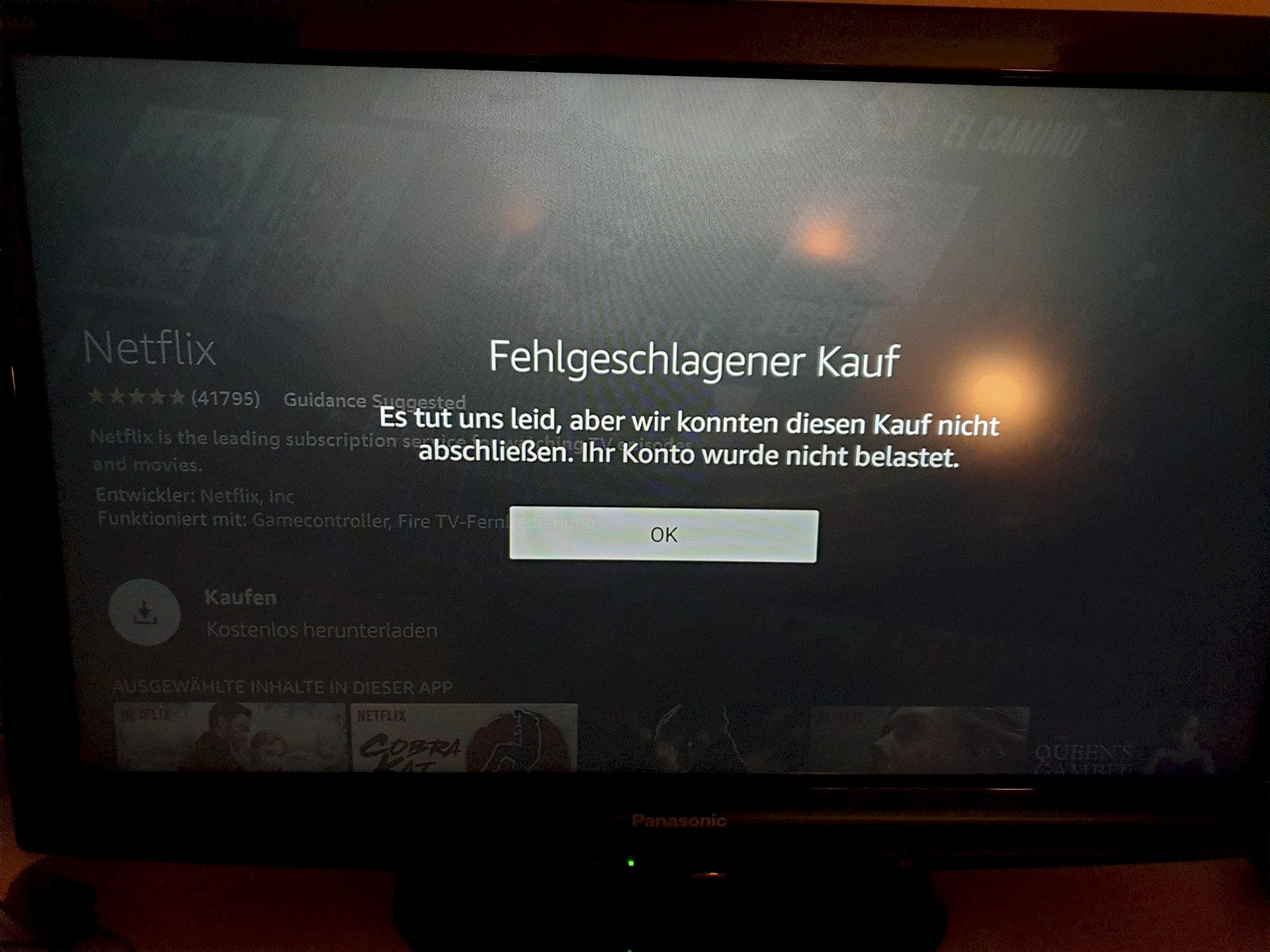 Why is it not possible to log in to Netflix using the amazon fire stick - 1