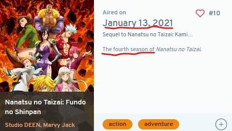 Seven deadly sins 4 season For Netflix watchers 5 season