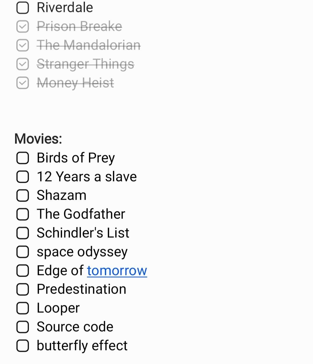 What else would you add to my watchlist - 1