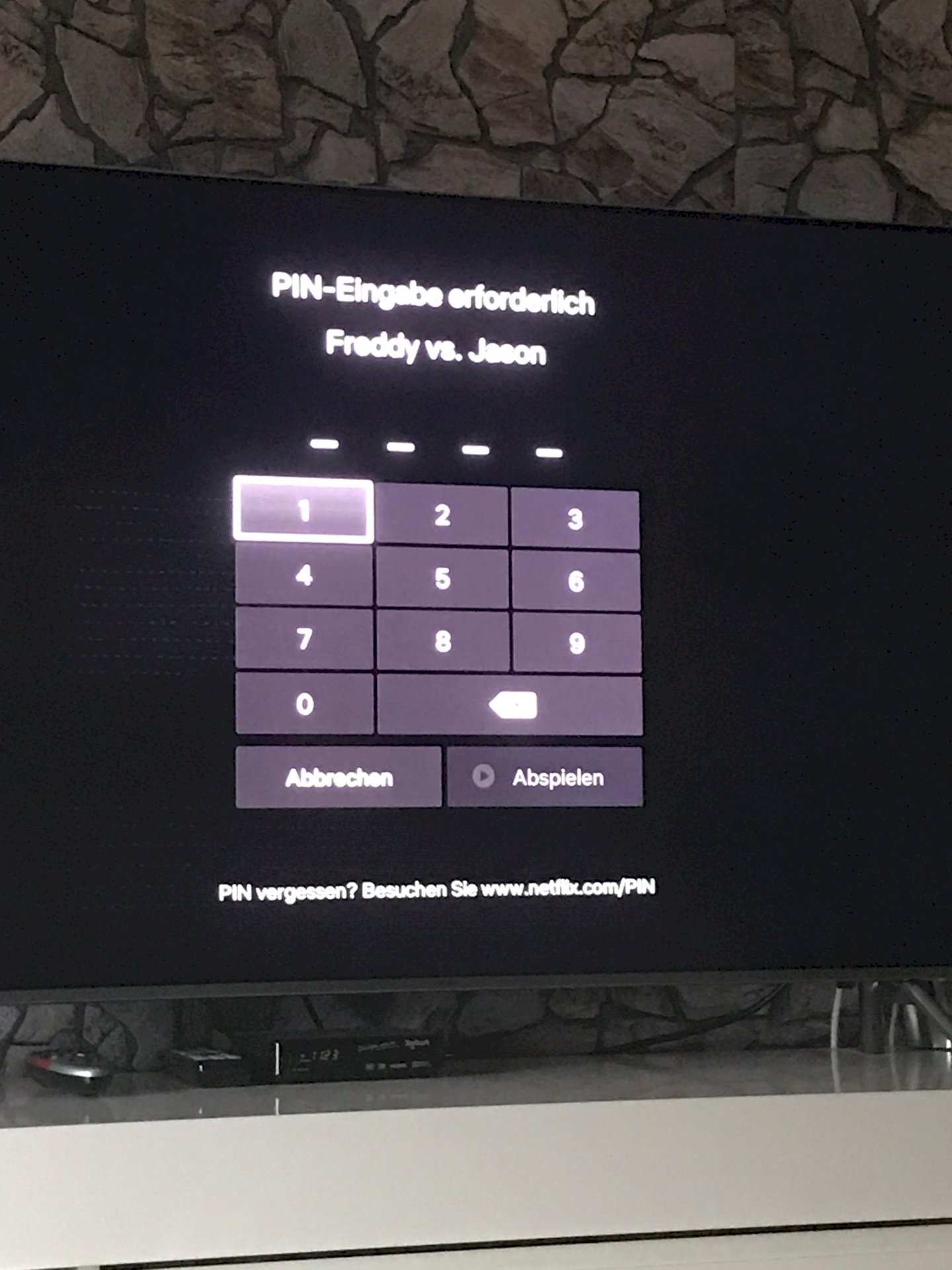 What kind of pin do I have to enter on Netflix in order to watch Freddy Krüger