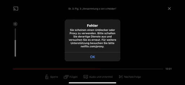 Netflix claims I m using unblocker proxy