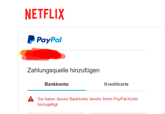 Netflix payment via PayPal no longer possible