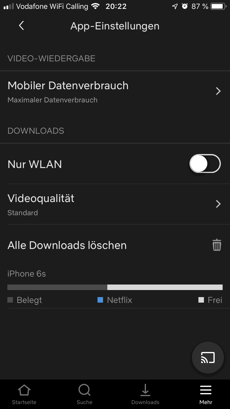 How can I download movies with mobile data on Netflix